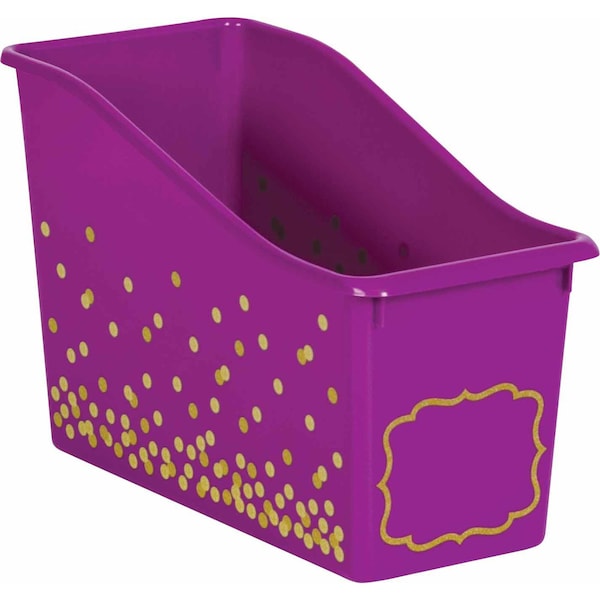 Purple Confetti Plastic Book Bin, PK3